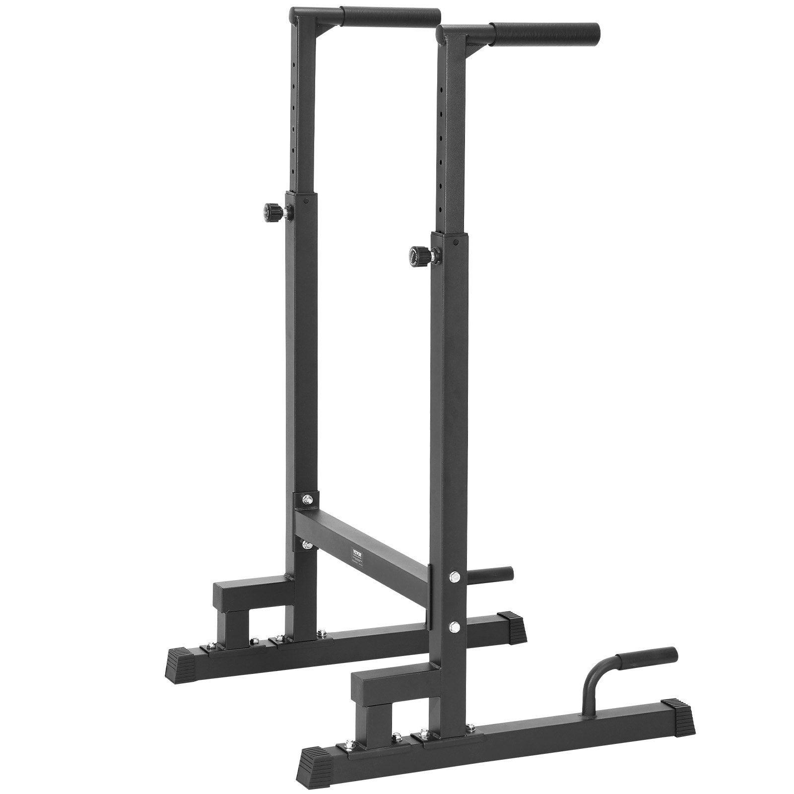 VEVOR dip bar, adjustable height, sturdy metal frame, non-slip grips, ideal for home workouts.