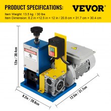VEVOR Automatic Electric Wire Stripping Machine 0.05"-0.98",Portable Dark Blue Wire Stripper, Wire Stripping Machine Tool for Scrap Copper Recycling (Dark Blue)