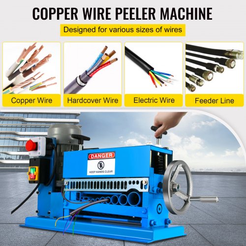 VEVOR Wire Stripping Machine DA 0.06 inch -1.5 inch,Wire Stripper Machine 11 Channels 10 Blades, Automatic Wire Stripping Tool with Manual Hand Cranked Industrial for Recycling Copper Wire
