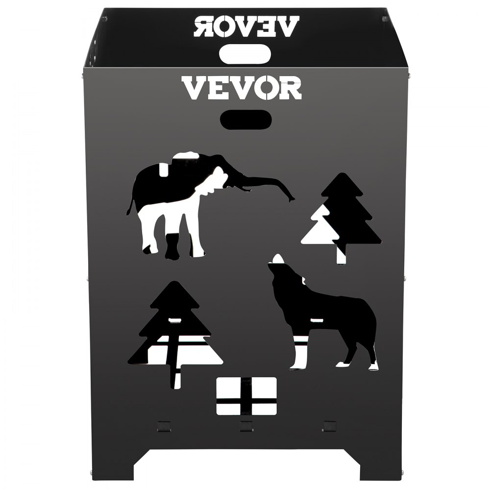 VEVOR Burn Barrel, 21x21x27 inch Burn Cage, Carbon Steel Cage Incinerator, Incinerator Barrel with Lid and Handle for Outdoors