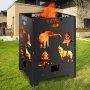VEVOR Burn Barrel, 21x21x27 inch Burn Cage, Carbon Steel Cage Incinerator, Incinerator Barrel with Lid and Handle for Outdoors