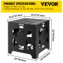 VEVOR Burn Barrel, 22x22x22 inch Burn Cage, Carbon Steel Cage Incinerator, Incinerator Barrel with Lid and Handle for Outdoors