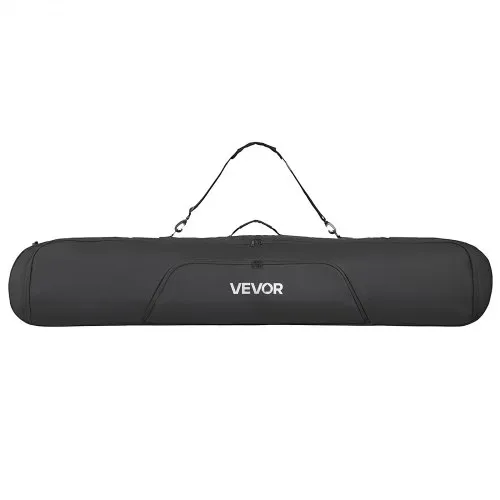 VEVOR Snowboard Bag, Up to 65 in/165 cm, Padded Skis & Snowboards Bag for Air Travel, 600D Waterproof Oxford Fabric, with Adjustable Inner Straps, for Skis Poles Goggles Gloves Helmet Boots (Black)