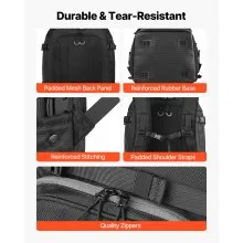 VEVOR Ski Boot Bag, 55L, Snowboard Boots Travel Backpack for Men Women, with Waterproof Exterior & Bottom, Durable 1680D Oxford, Bag for Skis, Snowboard, Helmet, Goggles, Gloves, Accessories (Black)