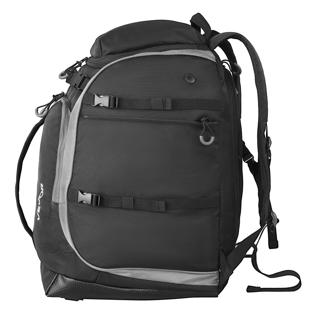 VEVOR Ski Boot Bag Snowboard Boots Travel Backpack 55L Waterproof Oxford Black