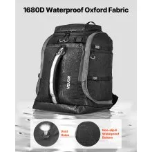 VEVOR Ski Boot Bag, 65L, Snowboard Boots Travel Backpack for Men Women, with Waterproof Exterior & Bottom, Durable 1680D Oxford, Bag for Skis, Snowboard, Helmet, Goggles, Gloves, Accessories (Black).
