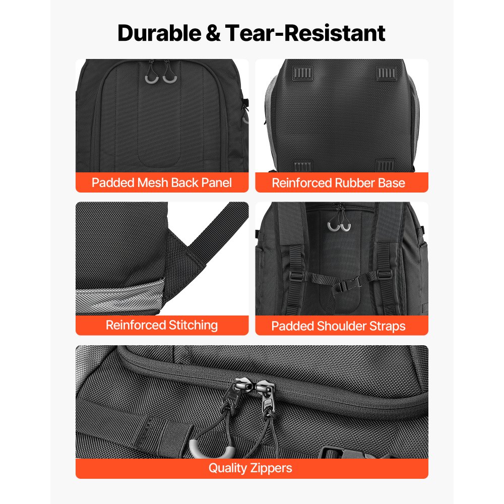 VEVOR Ski Boot Bag, 70L, Snowboard Boots Travel Backpack for Men Women, with Waterproof Exterior & Bottom, Durable 1680D Oxford, Bag for Skis, Snowboard, Helmet, Goggles, Gloves, Accessories (Black)