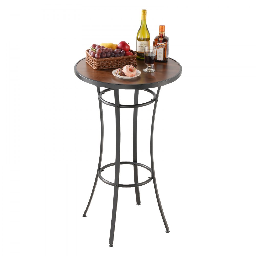 VEVOR Outdoor Round Bar Table, 23.7 in Counter Bar Height Bistro Table, Patio Dining Tables with Easy-to-Clean Top & Sturdy Metal Frame, Indoor High Top Pub Tables for Small Places, Kitchen