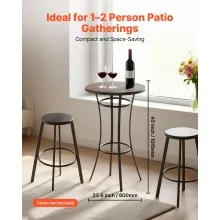 Outdoor Round Bar Table 23.7 in Patio Counter Height Bistro Table for Deck Patio