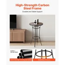 Outdoor Round Bar Table 23.7 in Patio Counter Height Bistro Table for Deck Patio