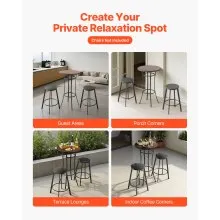 Outdoor Round Bar Table 23.7 in Patio Counter Height Bistro Table for Deck Patio