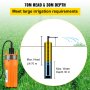 VEVOR Solar Powered Submersible Pump 24V DC Deep Water Well Pump Submersible Water Pump with 3 m 10 ft Cable for Farm Ranch Household