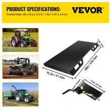 VEVOR Skid Steer Quick Attachment Plate & Conversion Adapter Latch Box 1/4"