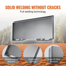 VEVOR 3/8" Skid Steer Attachment Plate, Universal Quick Attach Plate, Skid Steer Mount Plate, Quick Attachment Loader Plate Compatible with Deere, Kubota, Bobcat, Mahindra Skid Steers and Tractors