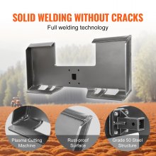 VEVOR 3/8" Skid Steer Attachment Plate, Skid Steer Mount Plate with 2.28" Hitch Receiver, Quick Attachment Loader Plate, Compatible with Deere, Kubota, Bobcat, Mahindra Skid Steers and Tractors