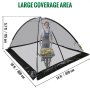 VEVOR pond cover dome, large coverage area for garden protection, 5.7 ft tall, black netting.