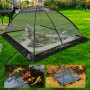 VEVOR pond cover dome protecting garden pond with koi fish and surrounding greenery.