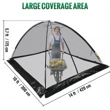 VEVOR Pond Cover Dome Garden Pond Net 10x14 FT Black Netting Covers for Leaves