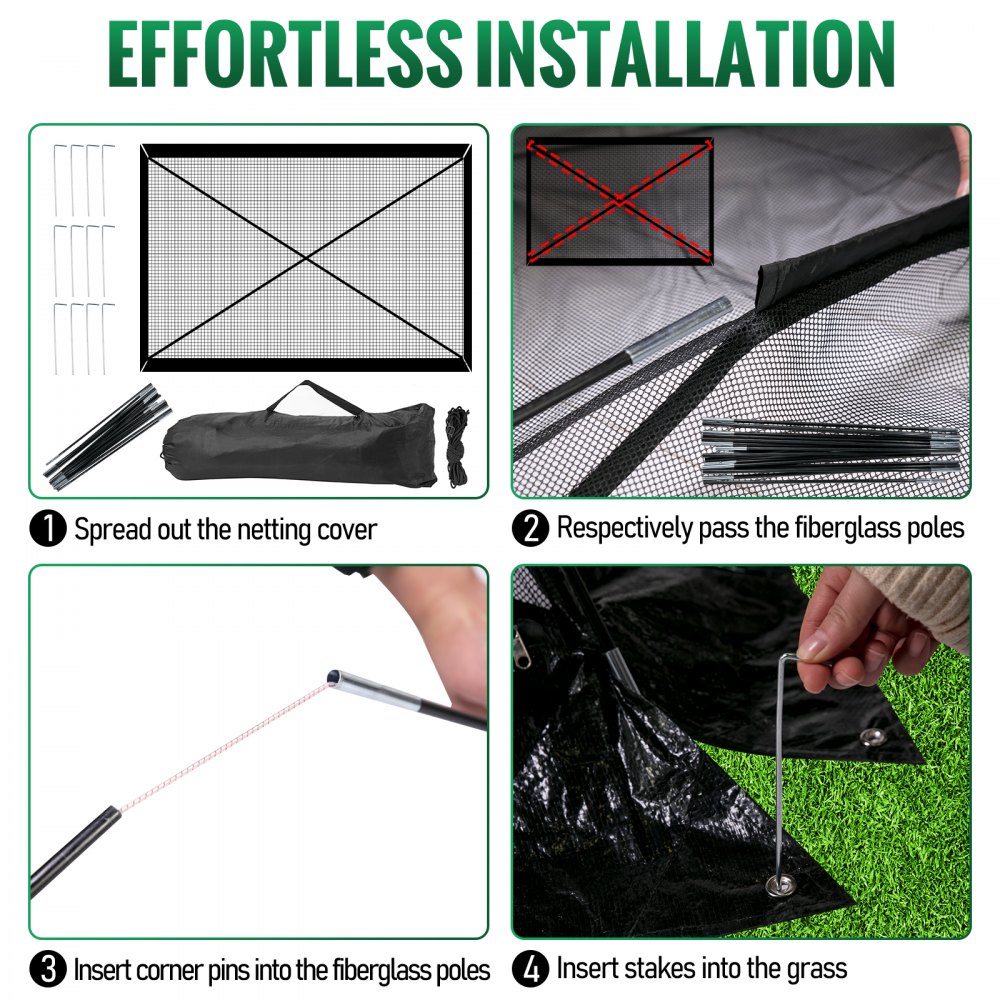 VEVOR Pond Cover Dome, 13x17 FT Garden Pond Net, 1/2 inch Mesh Dome Pond Net Covers with Zipper and Wind Rope, Black Nylon Pond Netting for Pond Pool and Garden