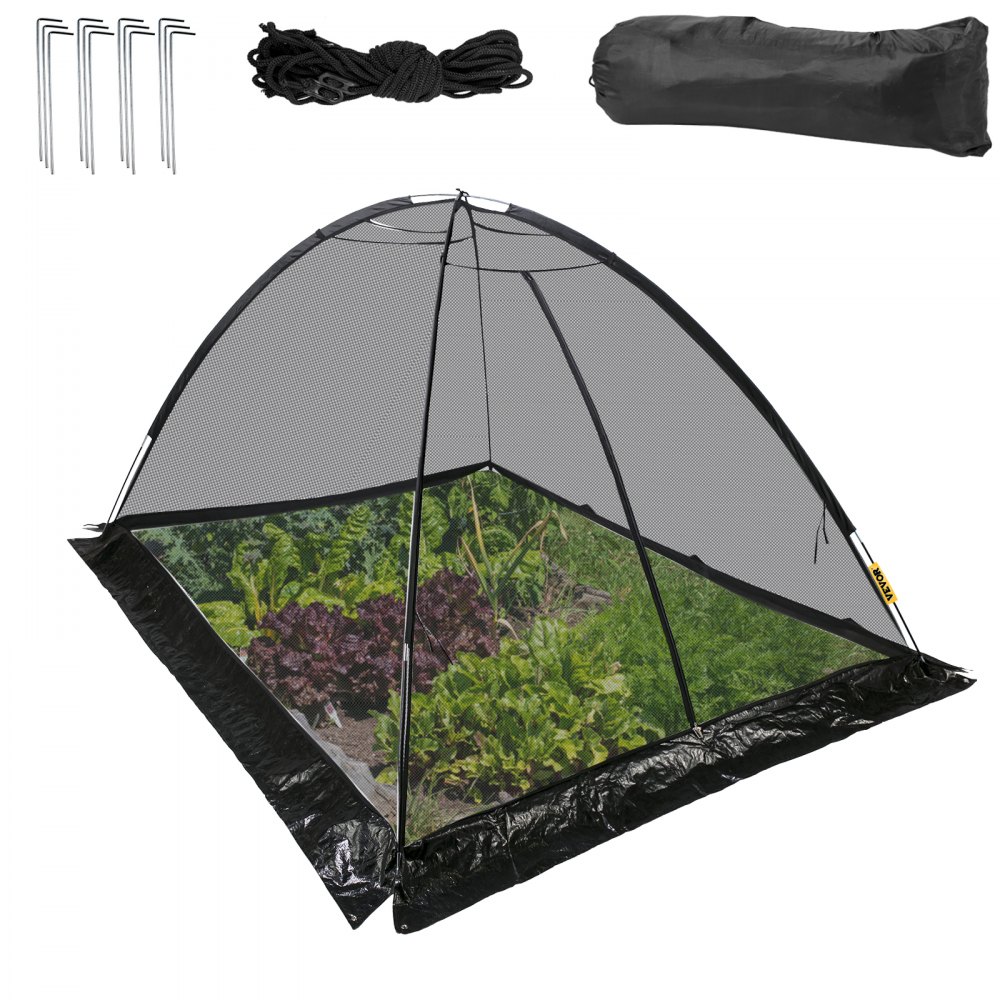 VEVOR Pond Cover Dome, 13x17 FT Garden Pond Net, 1/2 inch Mesh Dome Pond Net Covers with Zipper and Wind Rope, Black Nylon Pond Netting for Pond Pool and Garden