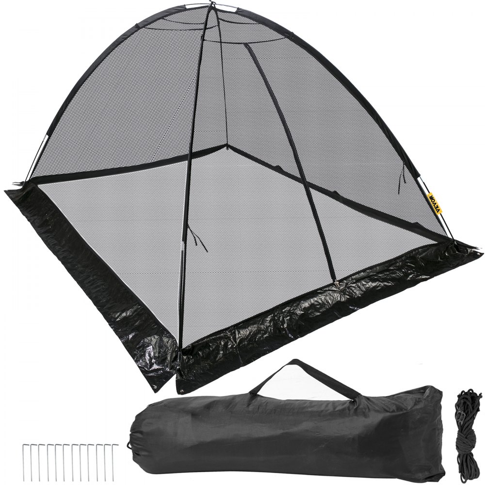 VEVOR Pond Cover Dome, 13x17 FT Garden Pond Net, 1/2 inch Mesh Dome Pond Net Covers with Zipper and Wind Rope, Black Nylon Pond Netting for Pond Pool and Garden