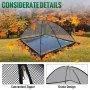 VEVOR Pond Cover Dome, 13x17 FT Garden Pond Net, 1/2 inch Mesh Dome Pond Net Covers with Zipper and Wind Rope, Black Nylon Pond Netting for Pond Pool and Garden