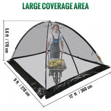 VEVOR Pond Cover Dome Garden Pond Net 9x12 FT Black Netting Covers for Leaves