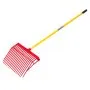 VEVOR Manure Fork, 18 Angled Tines, Horse Manure Rake with Long Fiberglass Handle, 61 in Durable Plastic Pitchfork Muck Rake Tool for Gardening Horse Stall Stable Grass Hay Cleaning Farm Work