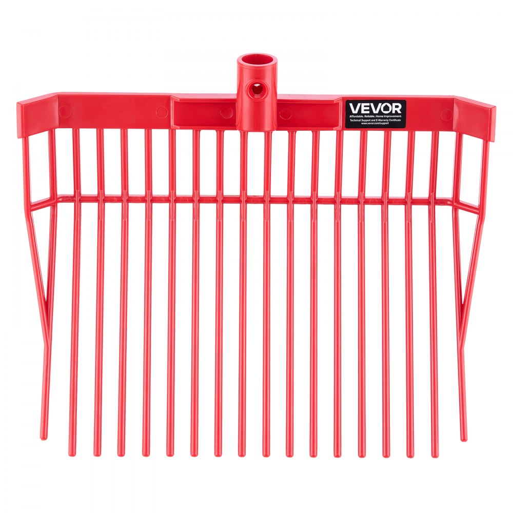 VEVOR 6PCS Náhradní hlava vidlí na hnůj, 18 úhlových hrotů, hlava vidlí na koňský hnůj, odolné plastové hlavy vidlí, hrábě na mulčování koní pro sběr stájového hnoje, trávy, čištění sena, zemědělské práce