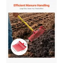 VEVOR 6Pcs Manure Fork Replacement Head 18 Tine Horse Stable Mulch Fork Heads