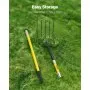5 Tines Garden Fork Fiberglass Handle 57 in Digging Spading Pitchfork Heavy Duty