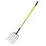 VEVOR Garden Fork, 5-Tine Gardening Pitchfork with Fiberglass Handle, 57 in Heavy Duty Digging Fork with Y Grip, Forged Steel Spading Fork for Hay Potato Composting Transplanting Aeration
