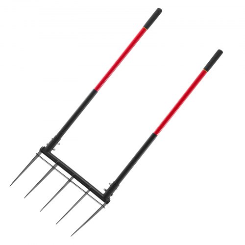 5 Tine Broad Fork Tool Heavy Duty U-Shaped Pitch Fork for Gardening Spading