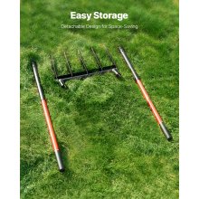 5 Tine Broad Fork Tool Heavy Duty U-Shaped Pitch Fork for Gardening Spading