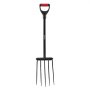 VEVOR Garden Fork, 5-Tine Gardening Pitchfork with Metal Handle, 41 in Heavy Duty Digging Fork with Y Grip, Forged Steel Spading Fork for Hay Potato Composting Transplanting Aeration
