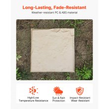 Decorative Stepping Stones with Stakes 16Pcs 15.5x15.5 in Walkway Pavers Beige