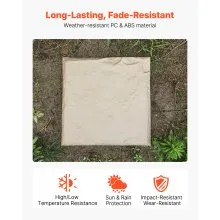 Decorative Stepping Stones with Stakes 16Pcs 15.5x15.5 in Walkway Pavers Beige