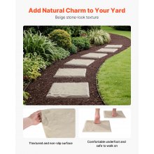 Decorative Stepping Stones with Stakes 16Pcs 15.5x15.5 in Walkway Pavers Beige