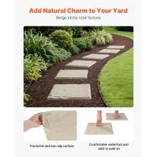 Decorative Stepping Stones with Stakes 16Pcs 15.5x15.5 in Walkway Pavers Beige