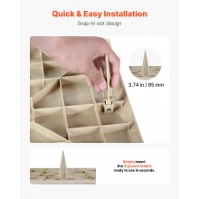 Decorative Stepping Stones with Stakes 16Pcs 15.5x15.5 in Walkway Pavers Beige