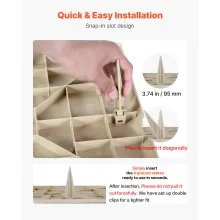Decorative Stepping Stones with Stakes 16Pcs 15.5x15.5 in Walkway Pavers Beige