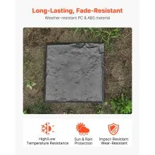 Decorative Stepping Stones with Stakes 16Pcs 15.5x15.5 in Walkway Pavers Grey