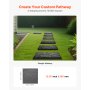 Decorative Stepping Stones with Stakes 4Pcs 15.5x15.5 in Walkway Pavers Grey