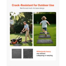 Decorative Stepping Stones with Stakes 4Pcs 15.5x15.5 in Walkway Pavers Grey