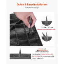 Decorative Stepping Stones with Stakes 4Pcs 15.5x15.5 in Walkway Pavers Grey
