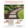 Decorative Stepping Stones with Stakes 4Pcs 15.5x15.5 in Walkway Pavers Beige