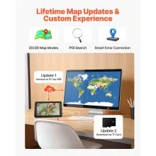 Navegador GPS para coche con pantalla táctil de 7 pulgadas y 8 GB de RAM y mapa.
