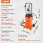 VEVOR Grease Pump, 12L 3 Gallon Capacity, Air Operated Grease Pump with 3.88 m High Pressure Hose and Grease Gun, Pneumatic Grease Bucket Pump with Wheels, Portable Lubrication Grease Pump 50:1 Pressure Ratio