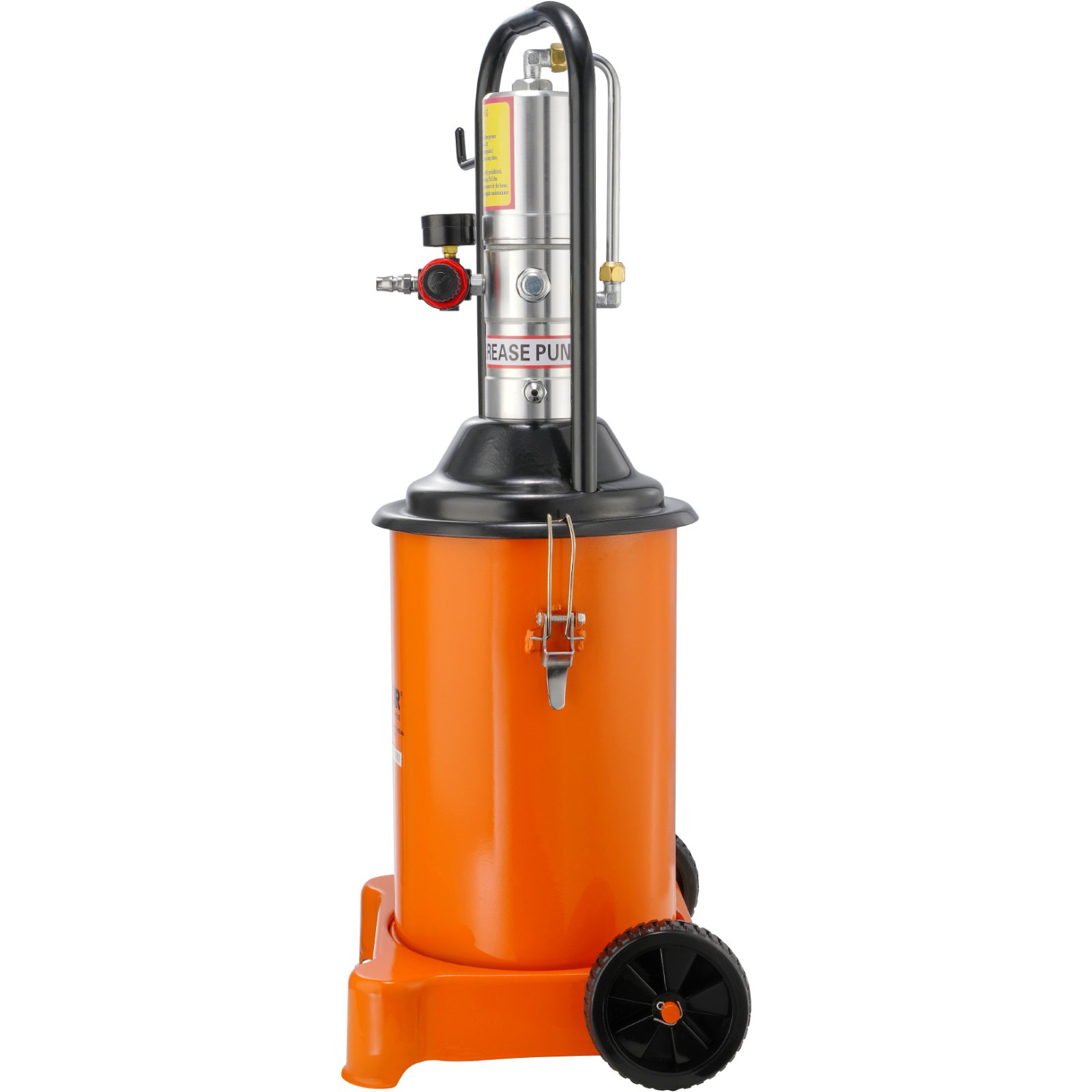 VEVOR Grease Pump, 3 Gallon 12L, Air Operated Grease Pump with 13 ft High Pressure Hose and Grease Gun, Pneumatic Grease Bucket Pump with Wheels, Portable Lubrication Grease Pump 50:1 Pressure Ratio