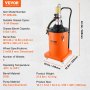 VEVOR Grease Pump, 20L 5 Gallon Capacity, Air Operated Grease Pump with 3.88 m High Pressure Hose and Grease Gun, Pneumatic Grease Bucket Pump with Wheels, Portable Lubrication Grease Pump 50:1 Pressure Ratio
